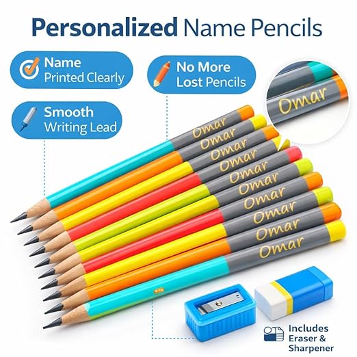 Personalized Pencils — Birthday Return Gift Pack (5 Boxes, 50 Pencils)