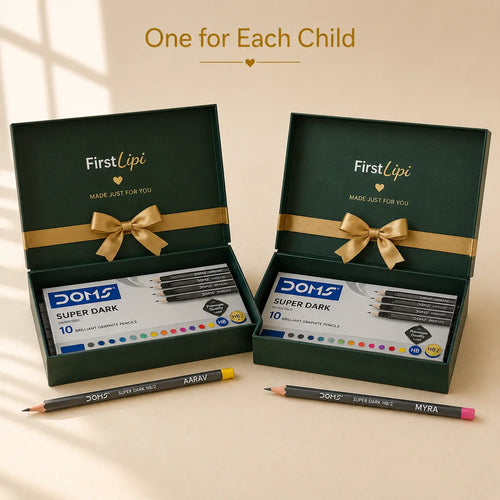 Personalized Pencils for 2 Kids — Siblings Pack (2 Boxes, 20 Pencils)