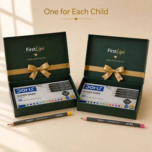 Personalized Pencils for 2 Kids — Siblings Pack (2 Boxes, 20 Pencils)