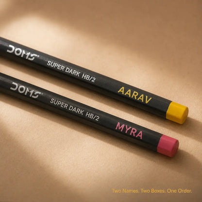 Personalized Pencils for 2 Kids — Siblings Pack (2 Boxes, 20 Pencils)